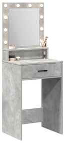 vidaXL Τραπέζι Ε dressing με LED Φώτα Γκρι Σκυρόδεμα 50x41x135 εκ.