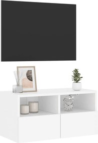 vidaXL Ντουλάπι Τοίχου Τηλεόρασης Λευκό 60 x 30 x 30εκ. από Επεξ. Ξύλο