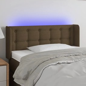 vidaXL Κεφαλάρι Κρεβατιού LED Σκούρο Καφέ 103x16x78/88 εκ. Υφασμάτινο