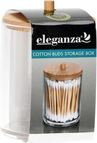 Θήκη για μπατονέτες ακρυλική διάφανη με bamboo καπάκι Ø7xY10,5εκ.