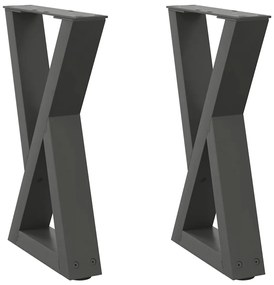 vidaXL Πόδια Τραπεζιού Σαλονιού 2 τεμ. Ανθρακί 38x(42-43,3) εκ. Ατσάλι