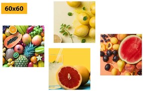 Σετ εικόνων πολύχρωμα φρούτα