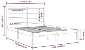 vidaXL Σκελετός Κρεβ. Χωρίς Στρώμα Λευκό 140x200 εκ Μασίφ Πεύκο