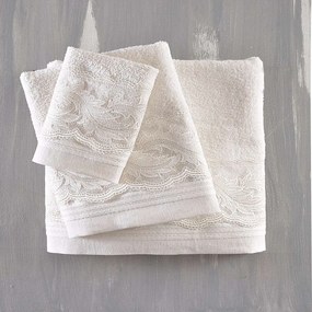 Πετσέτες Σετ 3τμχ Anika Ecru Ρυθμός Towels Set 80x150cm 100% Cotton