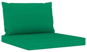vidaXL Τριθέσιος καναπές κήπου με πράσινα μαξιλάρια