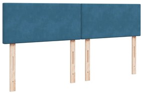 Κρεβάτι Boxspring με Στρώμα Μπλε 200x200 εκ. Βελούδινο - Μπλε