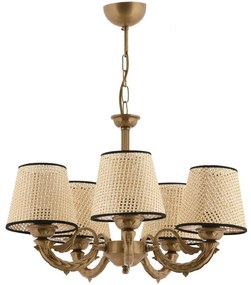Φωτιστικό Οροφής Fiona Coral 390FLH2293 55x65cm 5xE27 40W Gold-Cream Opviq