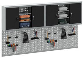 vidaXL Σετ από 4 Κομμάτια Ντουλάπας και Πίνακα Τοίχου Μαύρο Μετάλλου