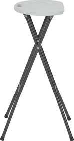 vidaXL Σκαμπό Μπαρ Πτυσσόμενα 2 τεμ. Λευκά από HDPE / Ατσάλι