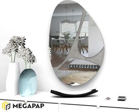Καθρέπτης τοίχου Leon Megapap χρώμα γκρι 73x49x2,2εκ.