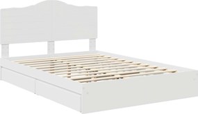 vidaXL Κρεβάτι Αποθήκης Λευκό 140 x 200 cm Επεξεργασμένο Ξύλο