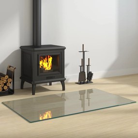vidaXL Πλάκα Γυαλιού Τζακιού Διαφανές 100 x 60 cm Γυαλί