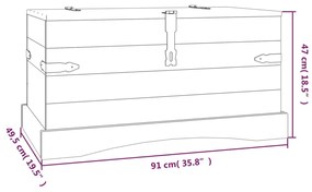 Μπαούλο Μεξικάνικο Στιλ Corona 91 x 49,5 x 47 εκ. Ξύλο Πεύκου - Καφέ