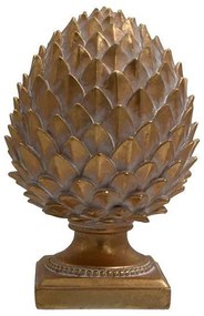 Επιτραπέζιο Διακοσμητικό "Ανανάς" FL527 Fylliana Polyresin Χρυσό-Λευκό χρώμα 11x17εκ