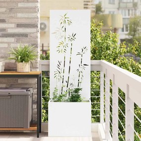 vidaXL Οθόνη Ιδιωτικότητας Κήπου Floral Λευκό 50 x 150 cm