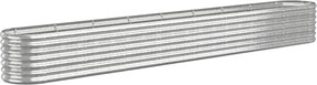 vidaXL Ζαρντινιέρα Ασημί 332x40x36 εκ. Γαλβανισμένος χάλυβας