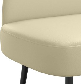vidaXL Δερμάτινος Πάγκος με Πλάτη Κρεμ 110 x 60 x 76 cm Τεχνητό Δέρμα