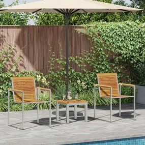 vidaXL Ξαπλώστρα 3 pcs Καφέ 200 x 60 x 88εκ Μασίφ ξύλο ακακίας