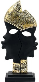 Διακοσμητική Φιγούρα African 374-225-467 15x7x31cm Black-Gold Πολυρεσίνη