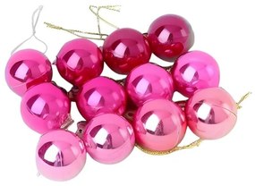 Σετ Χριστουγεννιάτικες μπάλες - 8cm - 12pcs - 326048 - Pink-326048_PINK