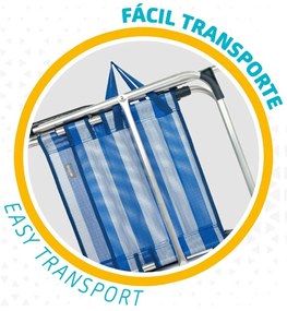 Καρέκλα στην παραλία Aktive Μπλε Λευκό 48 x 88 x 50 cm Αλουμίνιο Εύκαμπτο (4 Μονάδες)