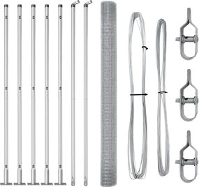vidaXL Στύλος Περιφράξεων Ασημί 10 x 1,4 μ (16 x 16 mm δικτύωμα)