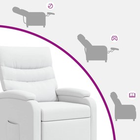 vidaXL Αναπαυτική Καρέκλα Λευκό Τεχνητό Δέρμα