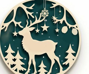 Σετ των 3 Intra απο ξύλο plywood 3mm-4mm πάχος Χριστουγεννιάτικο Δίασταση 4x4 cm INTRAFABR-102757000