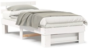 vidaXL Σκελετός Κρεβατιού Λευκό 100 x 200 cm Μασίφ ξύλο πεύκου