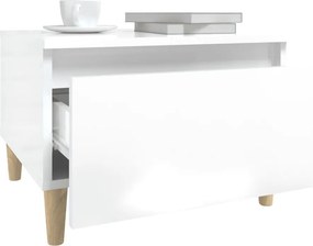 vidaXL Τραπέζι Βοηθητικό Γυαλιστ.Λευκό 50x46x35 εκ. Επεξεργασμένο Ξύλο