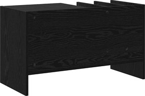 vidaXL Ντουλάπι δίσκων βινυλίου με ράφι Μαύρη Οξυά 78,5 x 35 x 45 εκ