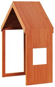 vidaXL Κουκέτα με Οροφή Καφέ Κεριού 75x190 εκ. από Μασίφ Ξύλο Πεύκου