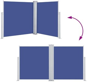 vidaXL Σκίαστρο Πλαϊνό Συρόμενο Μπλε 140 x 600 εκ.
