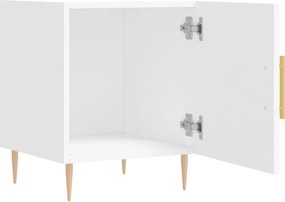 vidaXL Κομοδίνο Λευκό 40 x 40 x 50 εκ. από Επεξεργασμένο Ξύλο