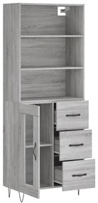 vidaXL Ντουλάπι Γκρι Sonoma 69,5 x 34 x 180 εκ. Επεξεργασμένο Ξύλο