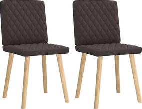vidaXL Καρέκλες Τραπεζαρίας 2 τεμ. Σκούρο Καφέ Υφασμάτινες