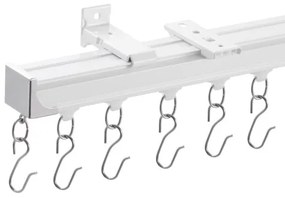 VEVOR Ceiling Curtain Track Set 8.9 FT/2.7 Meter Room Divider with Hooks White