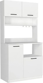 Έπιπλο κουζίνας Tuco 2 Megapap χρώμα λευκό 90x40x180εκ.