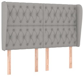 Κεφαλάρι με Πτερύγια Ανοιχτό Γκρι 163x23x118/128 εκ. Υφασμάτινο 3118298
