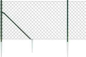 vidaXL Συρματόπλεγμα Περίφραξης Πράσινο 1 x 25 μ. με Καρφωτές Βάσεις