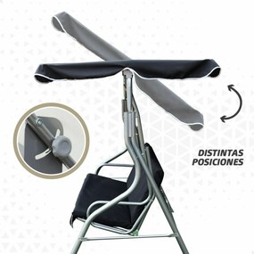 Τραμπάλα Aktive 3 θέσεις Μαύρο 180 x 107 x 160 cm