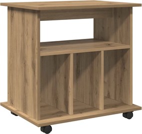 vidaXL Ντουλάπι Τροχήλατο Αρτισιανή Δρυς 60x45x60 εκ. Επεξεργ. Ξύλο