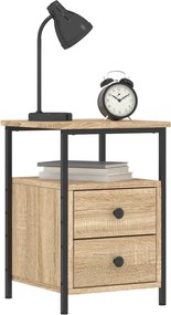 vidaXL Κομοδίνα 2 τεμ. Sonoma Δρυς 34x35,5x50 εκ. Επεξεργασμένο Ξύλο
