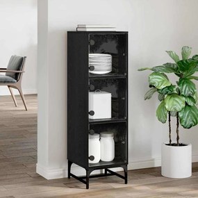 vidaXL Highboard Μαύρη δρυς 35 x 37 x 117 εκ. Επεξεργασμένο ξύλο