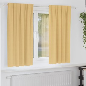 vidaXL Κουρτίνες με κουρτίνες 2 pcs Μπεζ Πολυεστέρας
