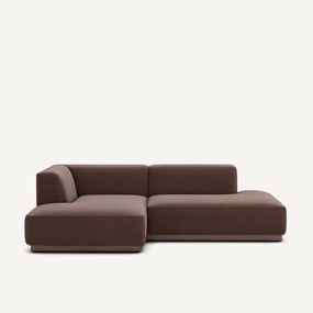 Γωνιακός καναπές αριστερός από λινό βελούδο, JACOPO