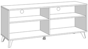 Έπιπλο Τηλεόρασης Umbria TV 140 Artisan - Μαύρο 137x40x57 εκ. 137x40x57 εκ.