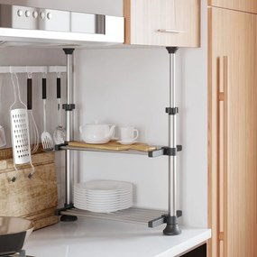 vidaXL Ράφι Κουζίνας 50x25x(50-70) εκ. από Αλουμίνιο