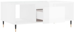 vidaXL Τραπεζάκι Σαλονιού Γυαλ. Λευκό 90x50x36,5 εκ. Επεξεργ. Ξύλο