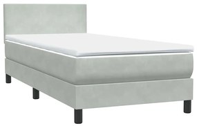 BOX SPRING ΚΡΕΒΑΤΙ ΜΕ ΣΤΡΩΜΑ ΑΝΟΙΧΤΟ ΓΚΡΙ 100X220 ΕΚ. ΒΕΛΟΥΔΙΝΟ 3316725